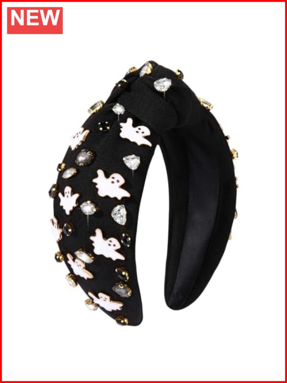 Halloween Knotted Headband Rhinestone Crystal Embellished Hair Accessory